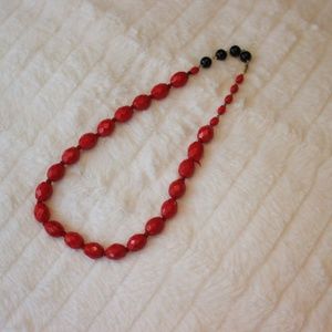 Red and Black Beaded Necklace